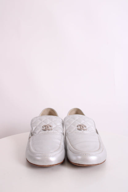 Chanel CC Loafers Silver 40 | O/S, Silver