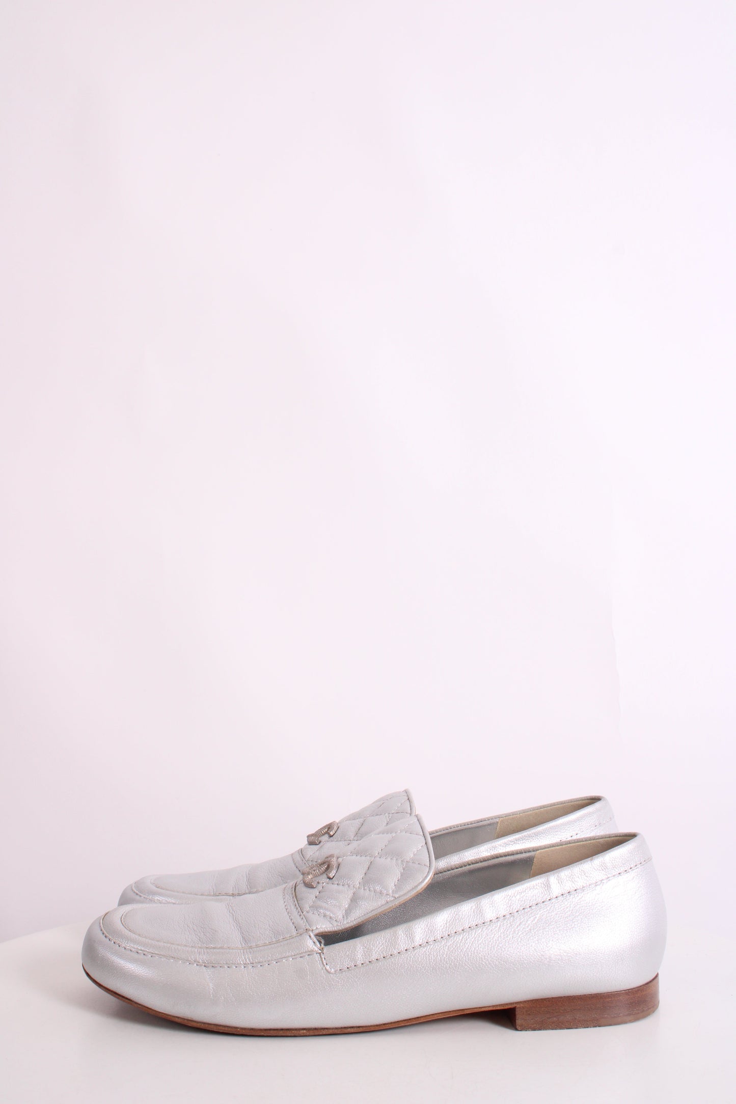 Chanel CC Loafers Silver 40 | O/S, Silver