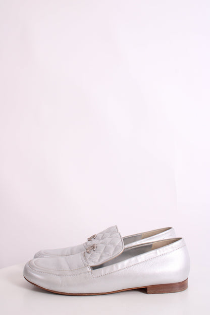 Chanel CC Loafers Silver 40 | O/S, Silver