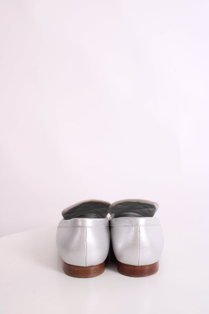 Chanel CC Loafers Silver 40 | O/S, Silver