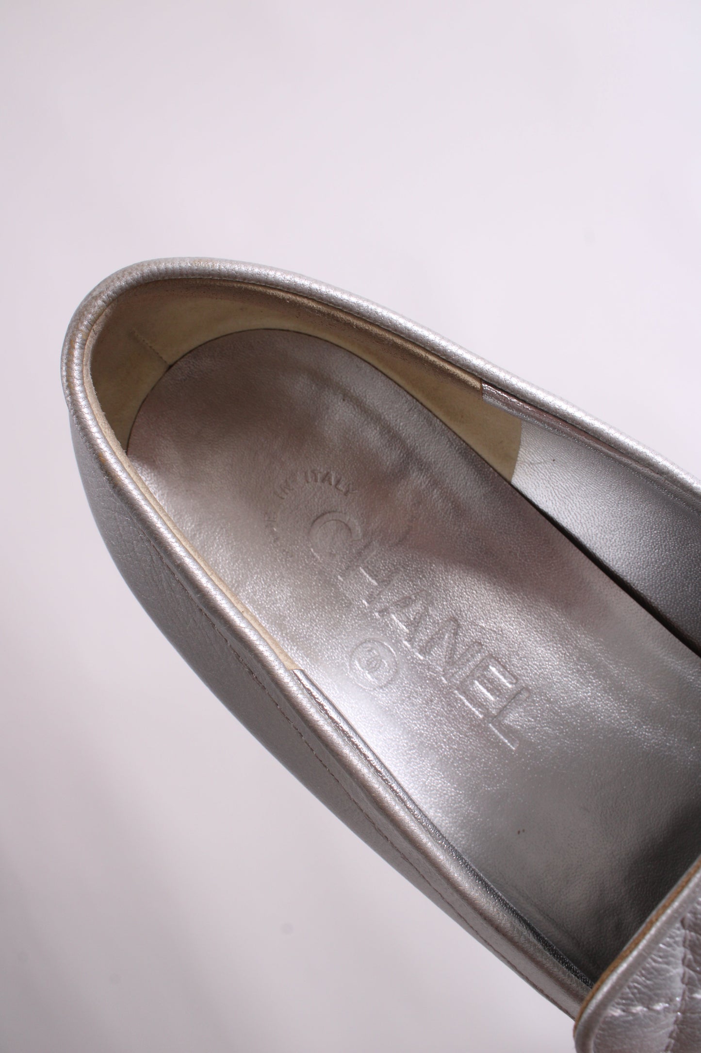 Chanel CC Loafers Silver 40 | O/S, Silver