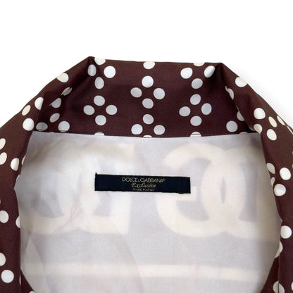 DOLCE & GABBANA DG MONOGRAM SILK SHIRT BURGUNDY 42 / L | Large, Burgundy