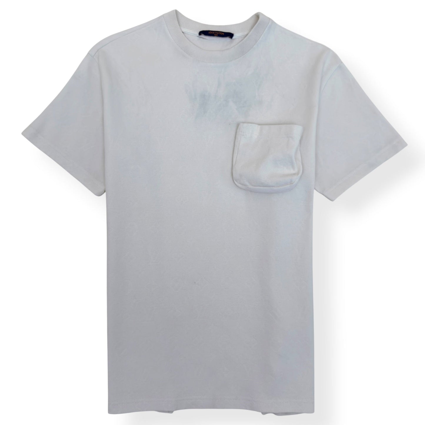 LOUIS VUITTON MONOGRAM SIGNATURE 3D POCKET T-SHIRT WHITE M | Medium, White