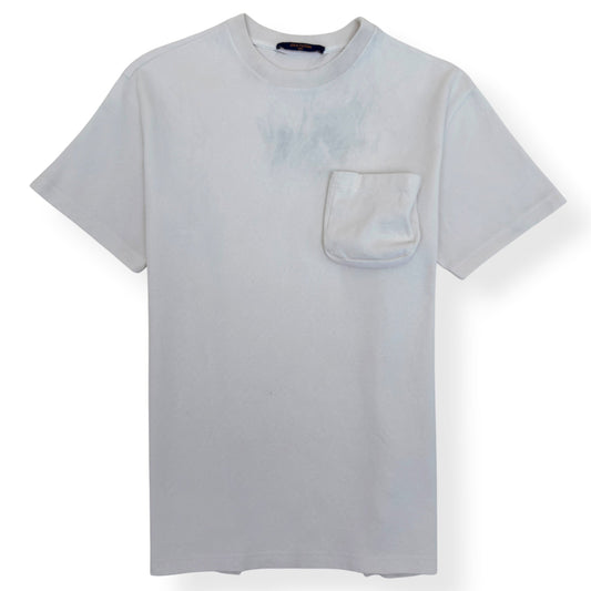 LOUIS VUITTON MONOGRAM SIGNATURE 3D POCKET T-SHIRT WHITE M | Medium, White