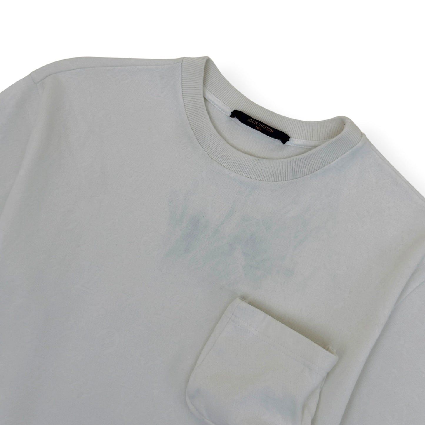 LOUIS VUITTON MONOGRAM SIGNATURE 3D POCKET T-SHIRT WHITE M | Medium, White