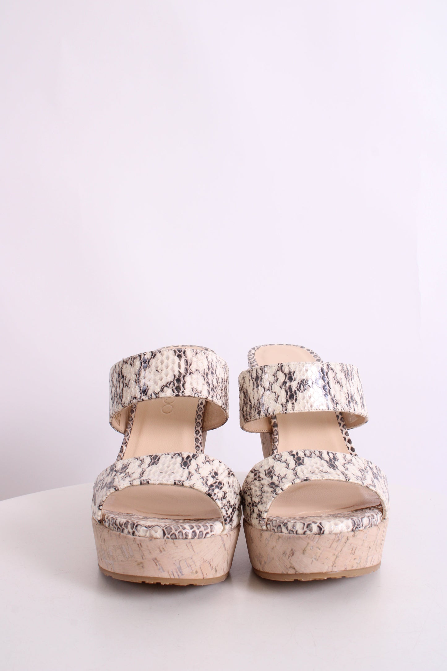 Jimmy Choo Snake Print Cork Wedges White/ Grey 37 | O/S, Grey