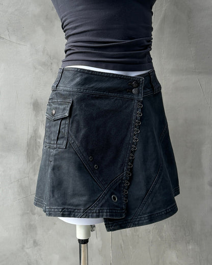DIESEL 2000'S ASYMMETRIC WRAP MINI SKIRT - M | Medium, Multicoloured