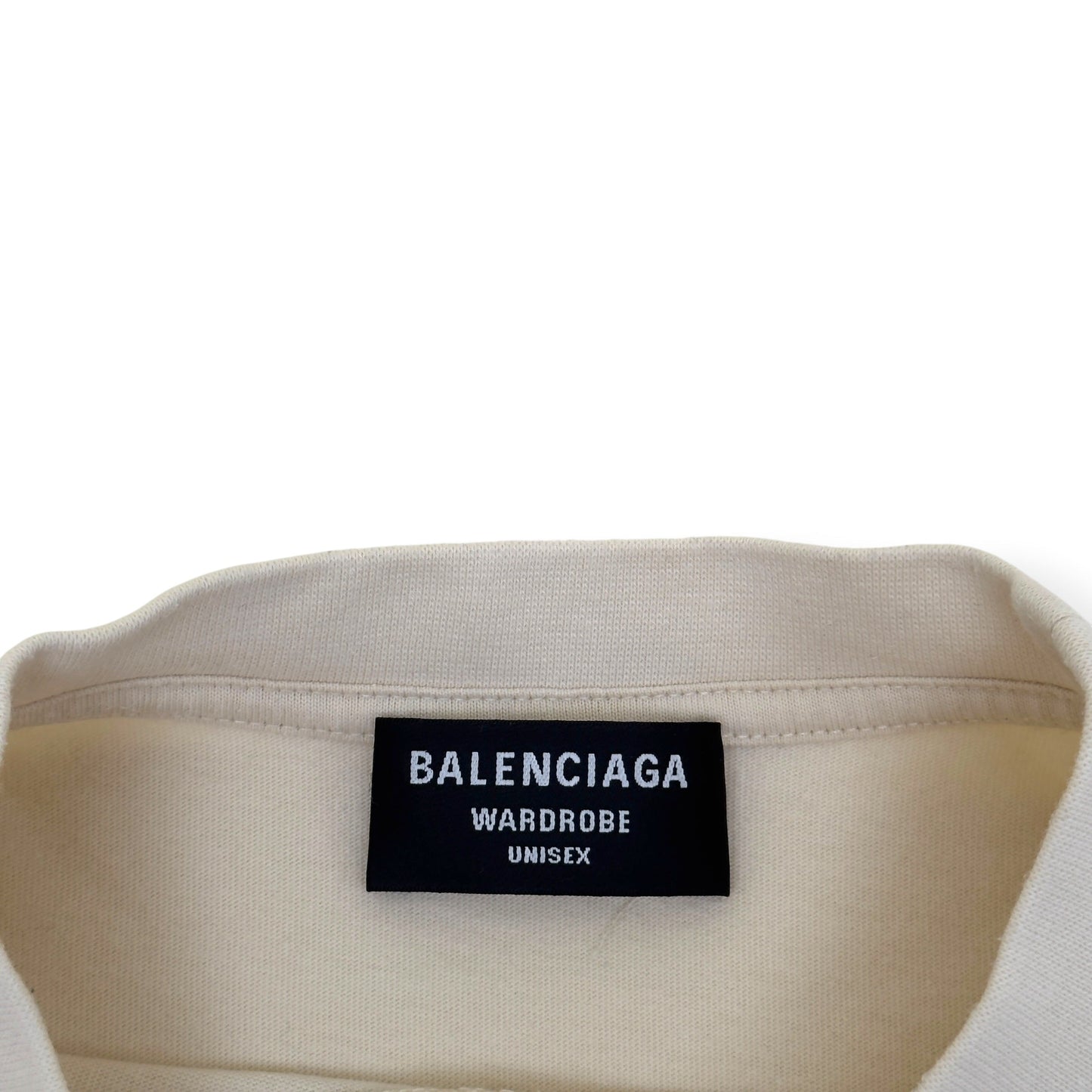 BALENCIAGA OVERSIZED POLITICAL LOGO T SHIRT ECRU S | Small, Ecru