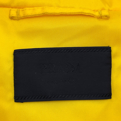 PRADA RE NYLON HOODED DOWN PUFFER GILET YELLOW L | Large, Yellow