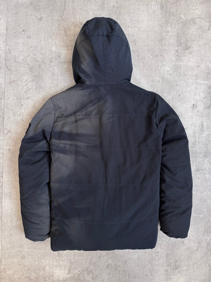 A/W 2015 Stone Island Black Wool Leather Detailed Down Feather Puffer (Sold As Seen)