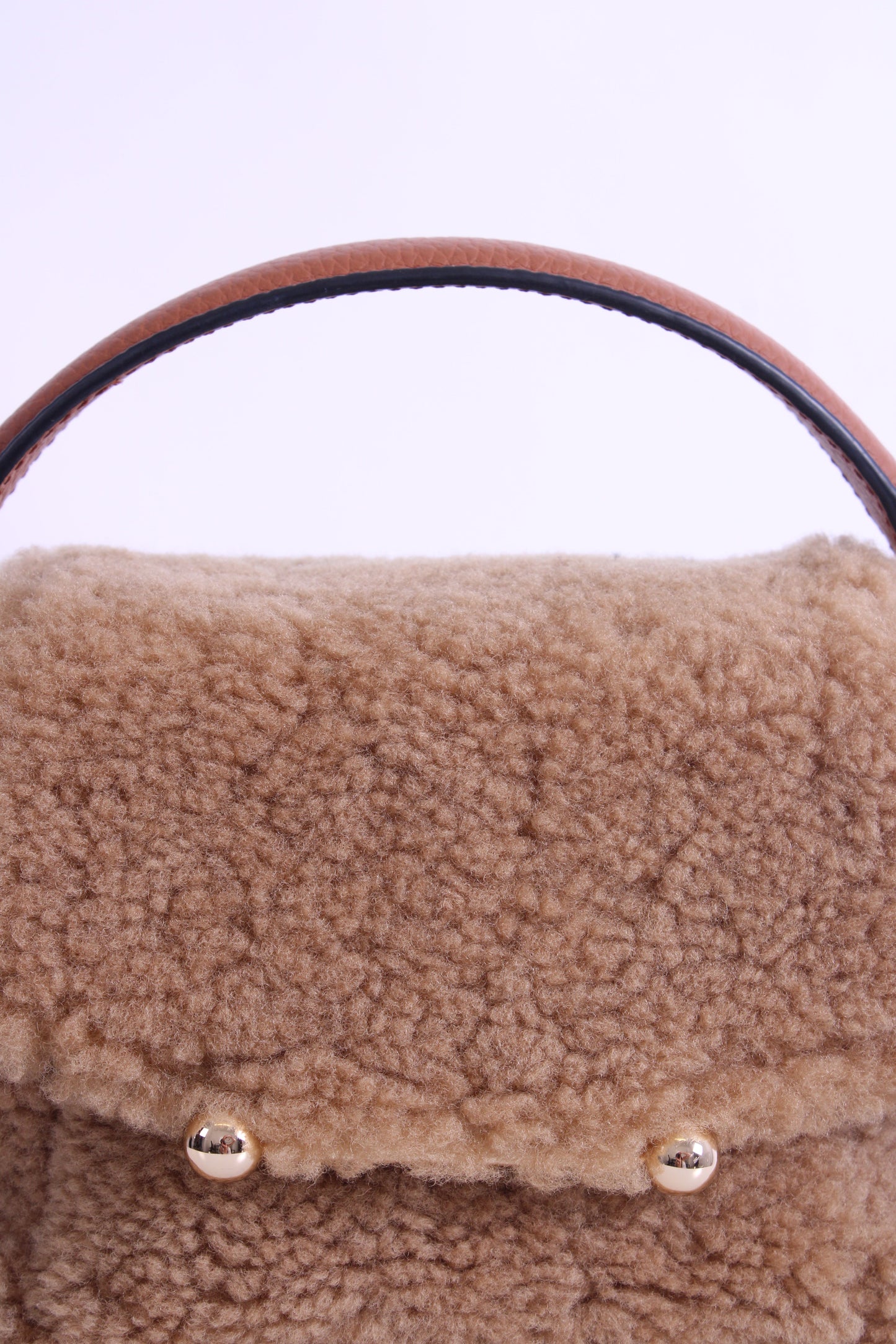Strathberry Shearling Mosaic Nano Bag Tan | O/S, Tan