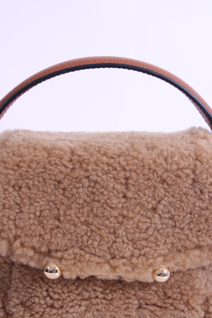 Strathberry Shearling Mosaic Nano Bag Tan | O/S, Tan