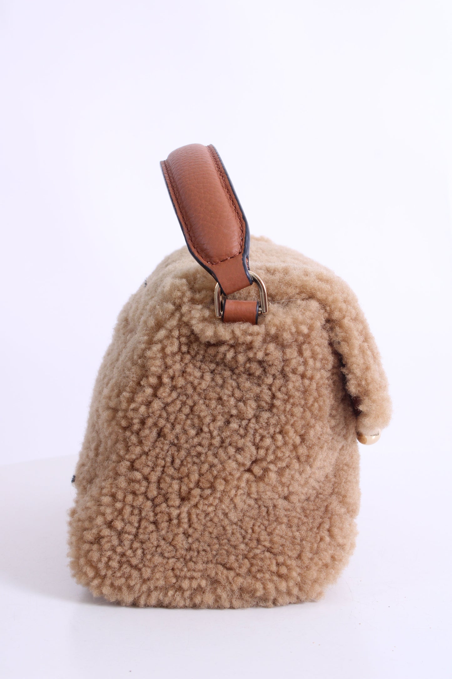 Strathberry Shearling Mosaic Nano Bag Tan | O/S, Tan