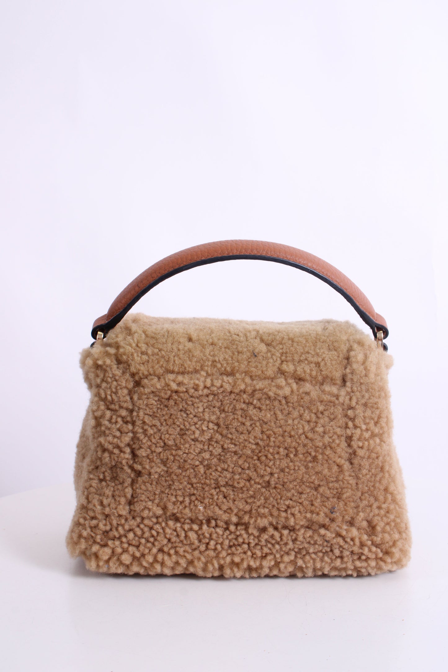 Strathberry Shearling Mosaic Nano Bag Tan | O/S, Tan