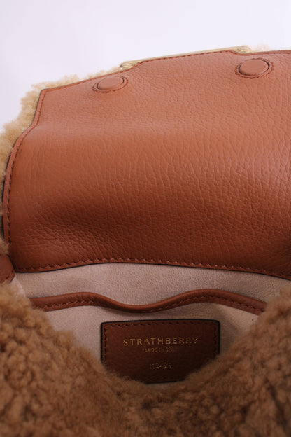 Strathberry Shearling Mosaic Nano Bag Tan | O/S, Tan