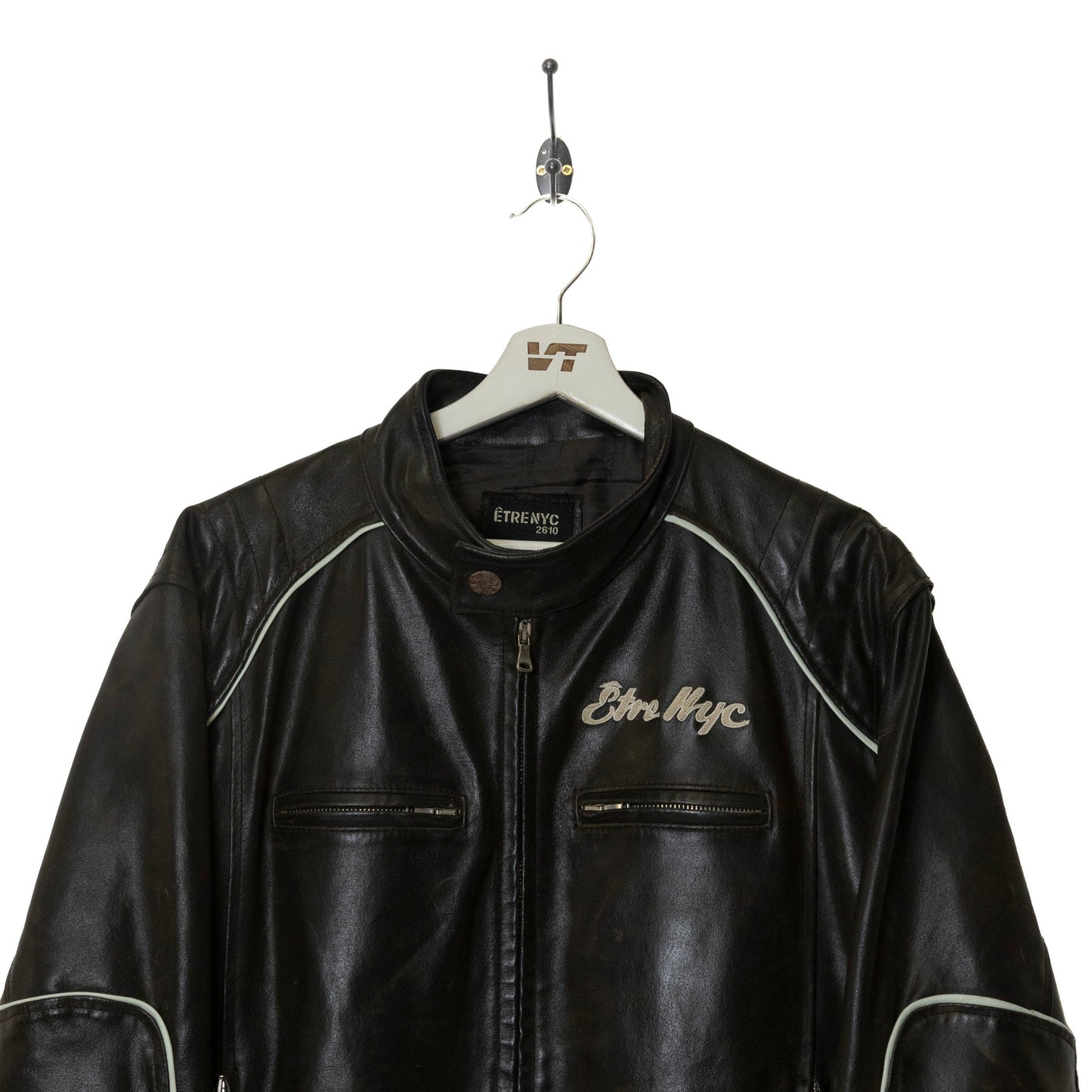 Etro Contrast Detailed Washed Leather Jacket