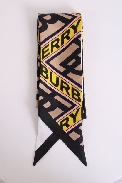 Burberry Double Side Logo Twilly Scarf Multi Coloured | O/S, Red
