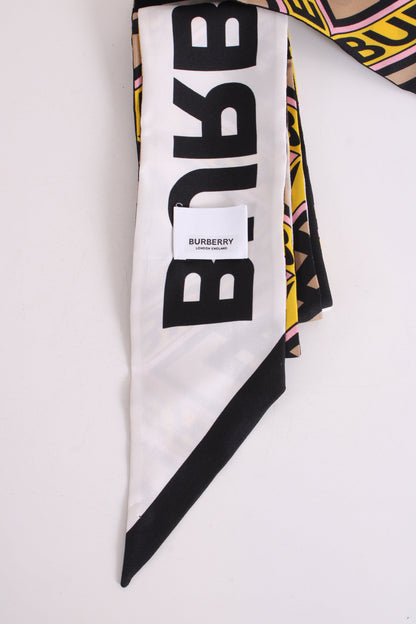 Burberry Double Side Logo Twilly Scarf Multi Coloured | O/S, Red