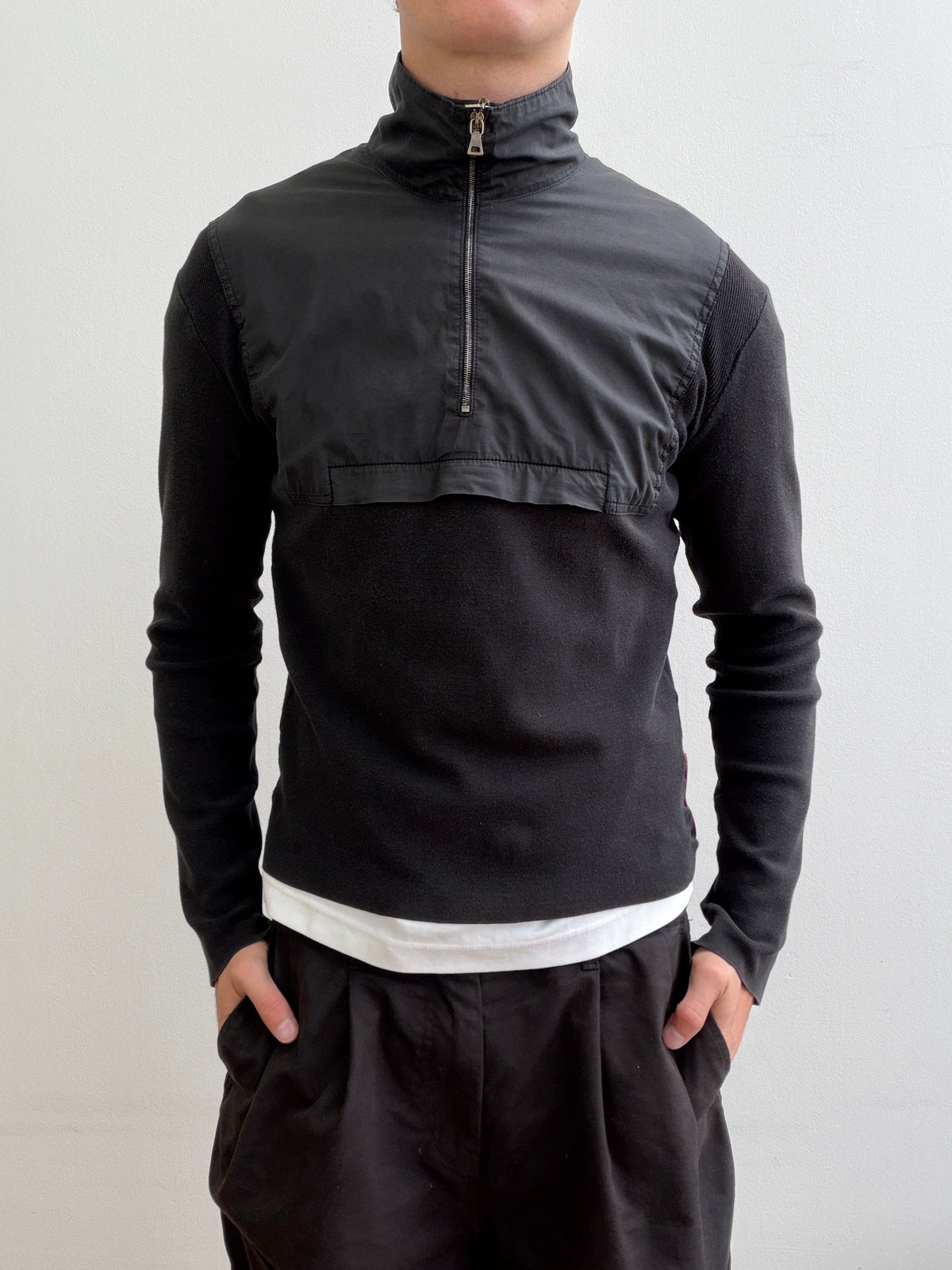 Prada Black 00s Technical Quarter Zip | O/S, Black