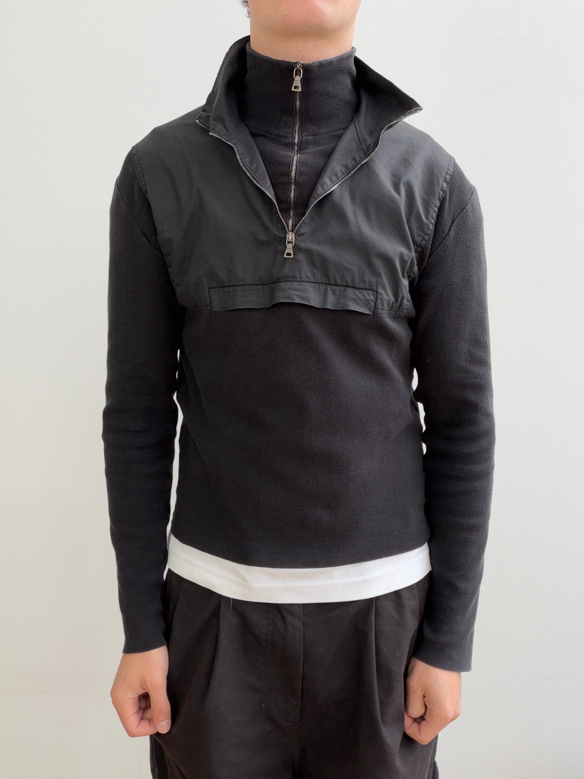 Prada Black 00s Technical Quarter Zip | O/S, Black