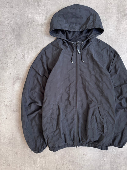 Supreme Black Jacquard Logo Embossed Lightweight Track Jacket