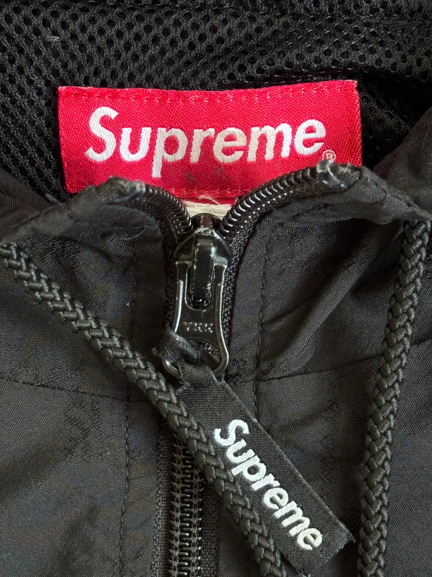 Supreme Black Jacquard Logo Embossed Lightweight Track Jacket