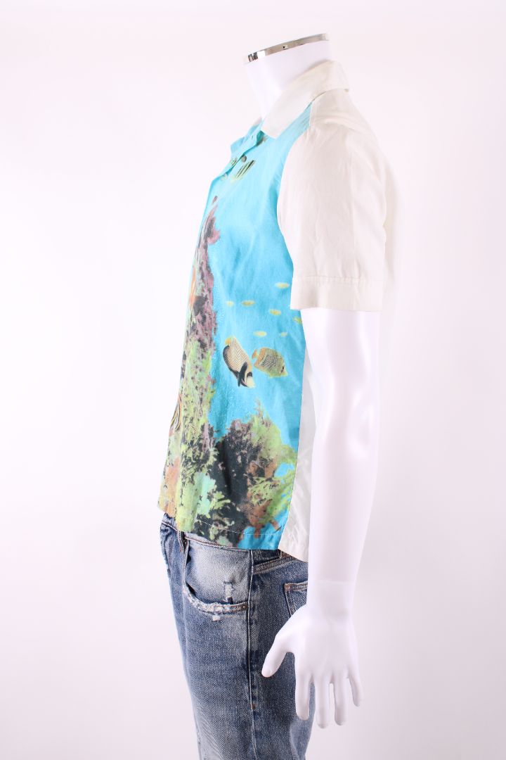 Dolce & Gabbana Vintage 2000s Underwater Fish Print Blue M | Medium, Blue
