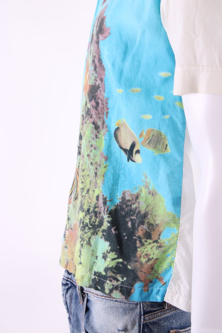 Dolce & Gabbana Vintage 2000s Underwater Fish Print Blue M | Medium, Blue