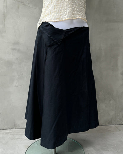 PRADA SPORT DARK BLUE COTTON ASYMMETRIC MIDI SKIRT - M | Medium, Multicoloured