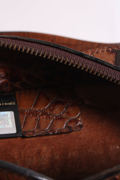 Roberto Cavalli Crocodile Embossed Handbag Tan | O/S, Tan