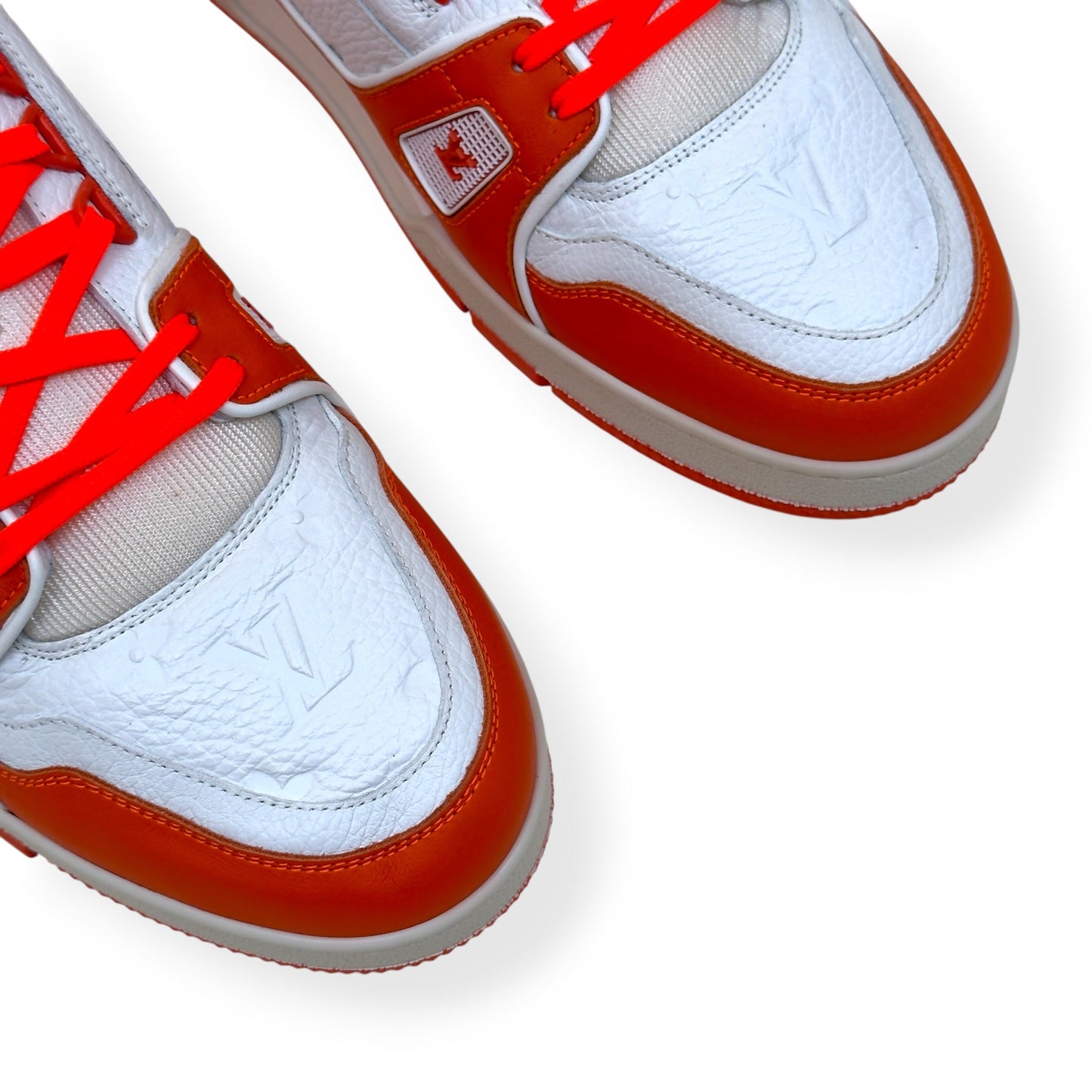 LOUIS VUITTON LEATHER LV TRAINER ORANGE / WHITE UK11 | UK 11, Orange