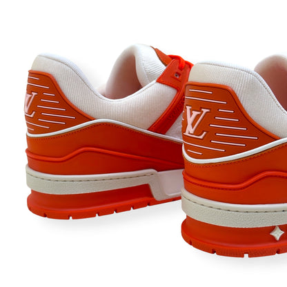 LOUIS VUITTON LEATHER LV TRAINER ORANGE / WHITE UK11 | UK 11, Orange