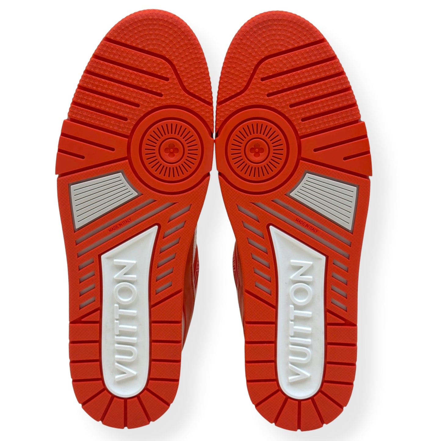 LOUIS VUITTON LEATHER LV TRAINER ORANGE / WHITE UK11 | UK 11, Orange