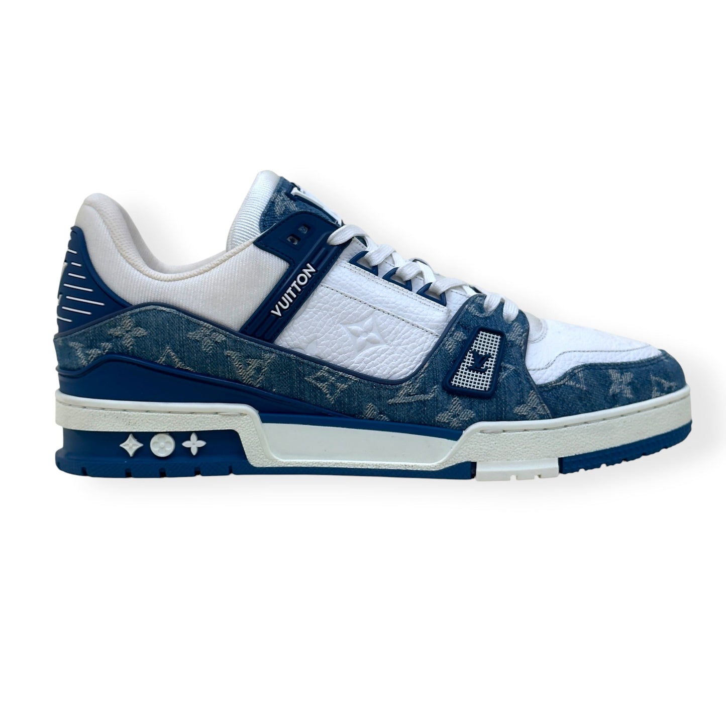 LOUIS VUITTON DENIM LV TRAINER BLUE / WHITE UK9.5 | UK 9.5, Blue