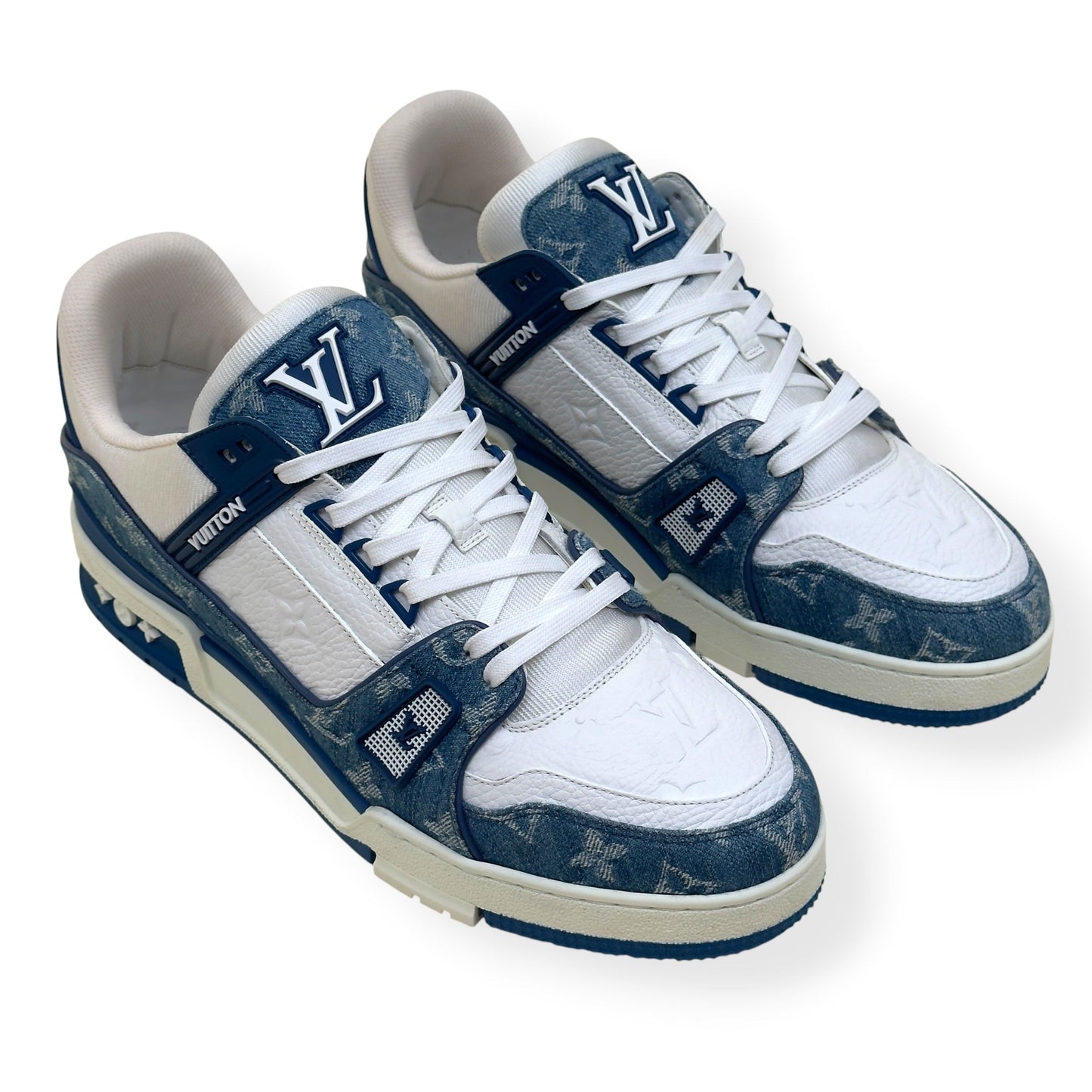 LOUIS VUITTON DENIM LV TRAINER BLUE / WHITE UK9.5 | UK 9.5, Blue