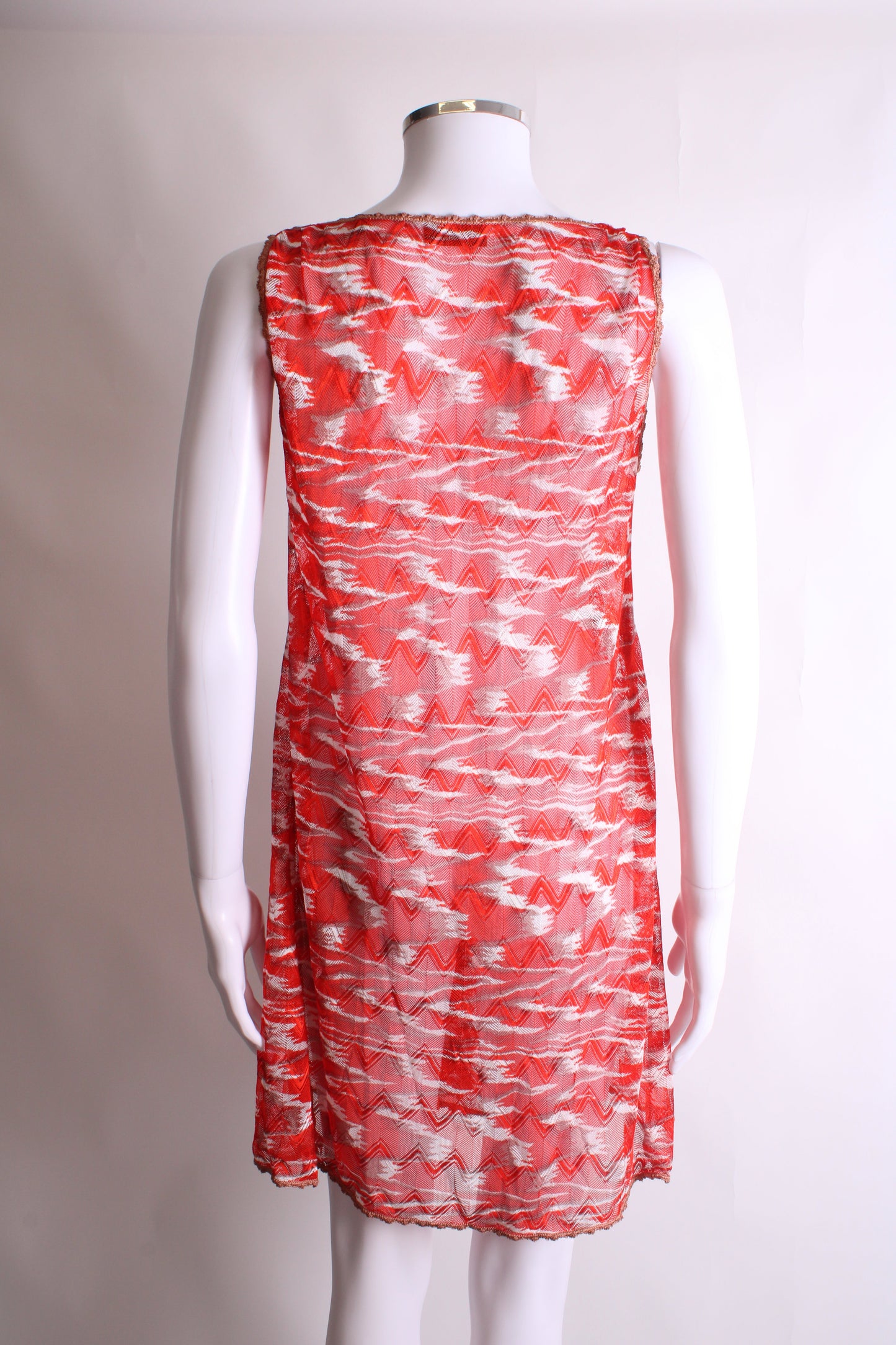 Missoni Mare S/S Knit Tunic Dress Red/ White 12 | O/S, Red