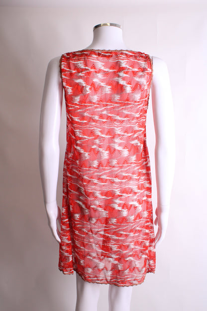 Missoni Mare S/S Knit Tunic Dress Red/ White 12 | O/S, Red