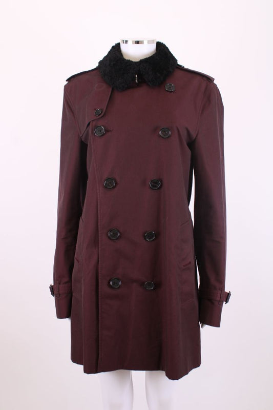 Burberry Detachable Collar Trench Coat Plum S | Small, TBD