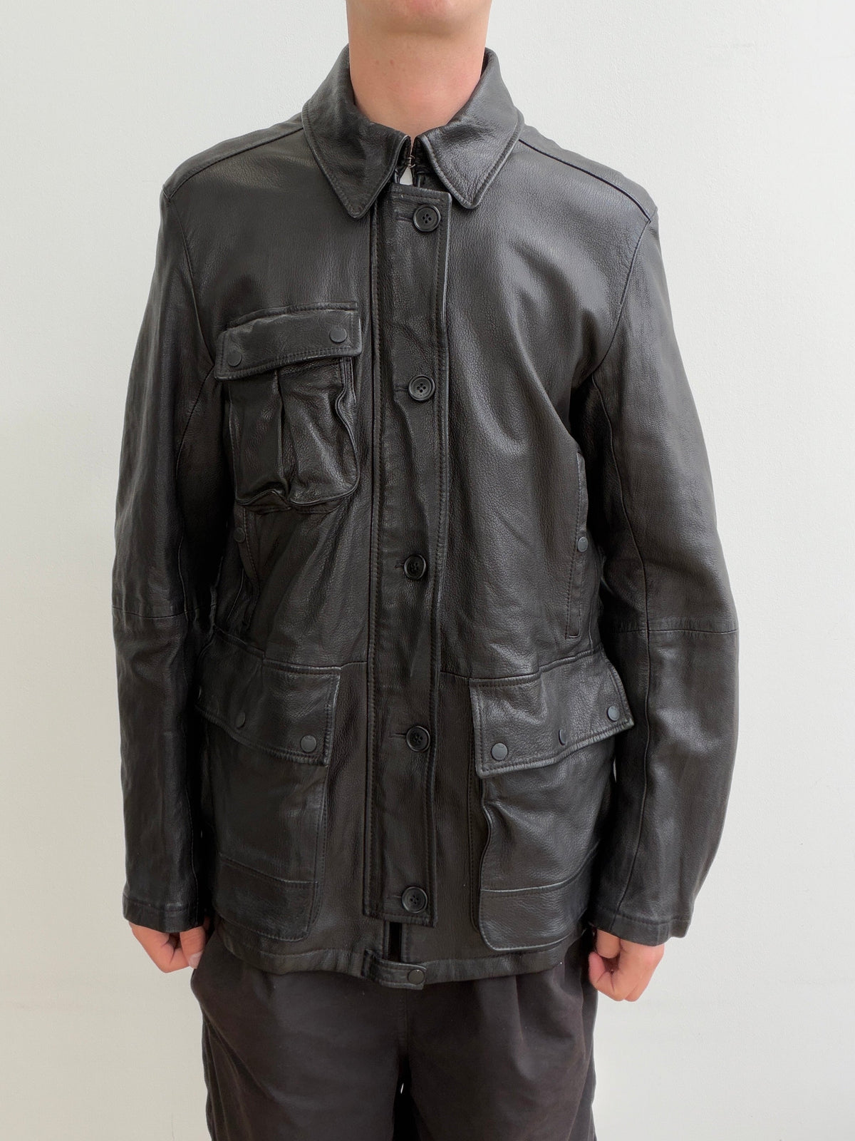 C.P. Company Black AW2008 Leather Multi-Pocket jacket | O/S, Black