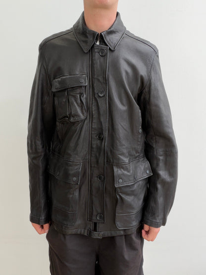 C.P. Company Black AW2008 Leather Multi-Pocket jacket | O/S, Black