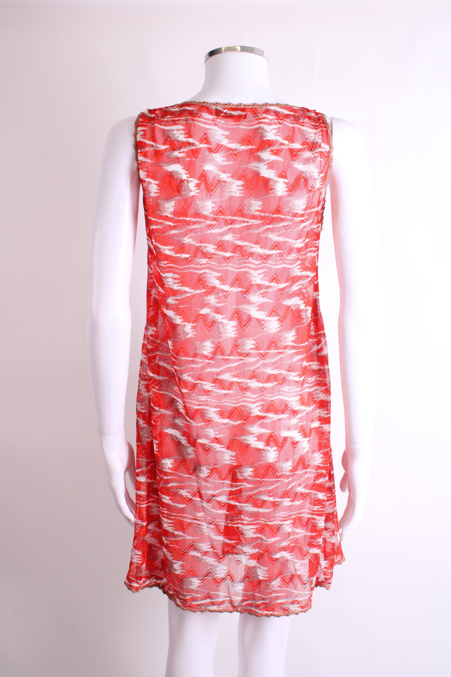 Missoni Mare S/S Knit Tunic Dress Red/ White 12 | O/S, Red