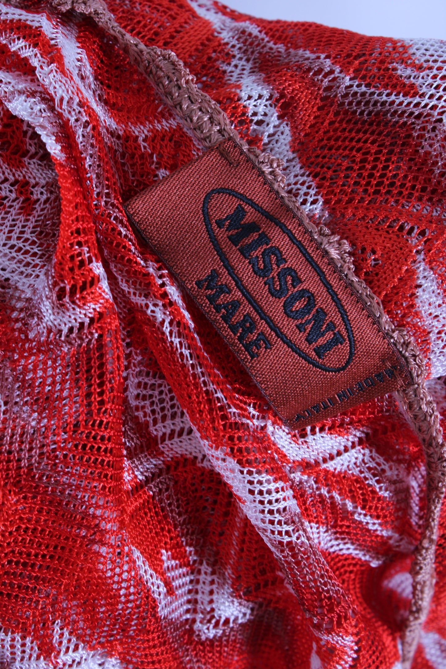 Missoni Mare S/S Knit Tunic Dress Red/ White 12 | O/S, Red