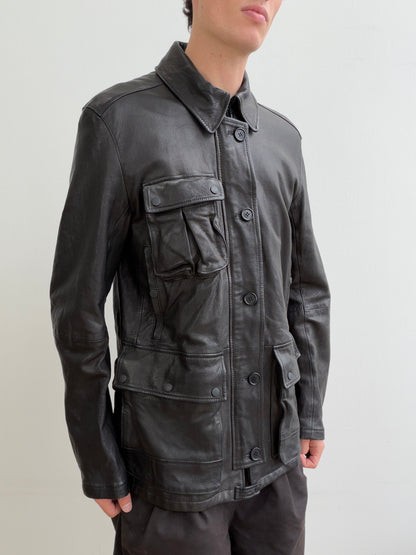 C.P. Company Black AW2008 Leather Multi-Pocket jacket | O/S, Black