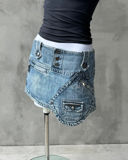 DIESEL 90'S OVERSIZED POCKET DENIM MINI SKIRT | Small, Blue