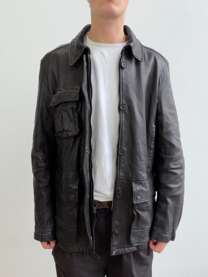 C.P. Company Black AW2008 Leather Multi-Pocket jacket | O/S, Black