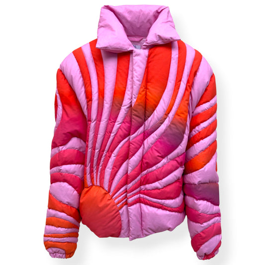 ERL SUNBURST PRINT PUFFER JACKET PINK XL | XL, Pink