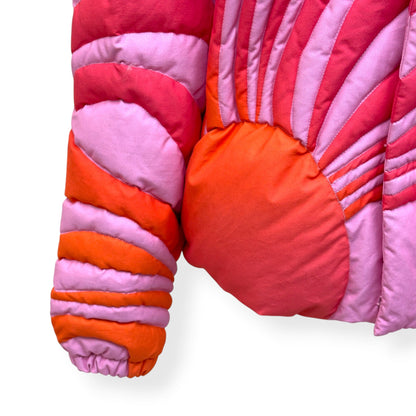 ERL SUNBURST PRINT PUFFER JACKET PINK XL | XL, Pink