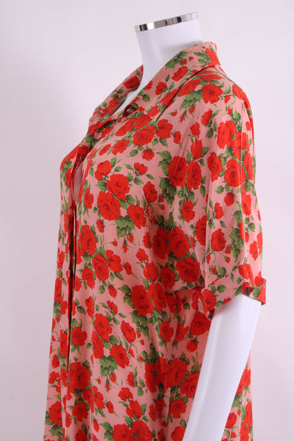 Really Wild London S/S Rose Print Tunic Pink/ Red 14 | O/S, Multicoloured