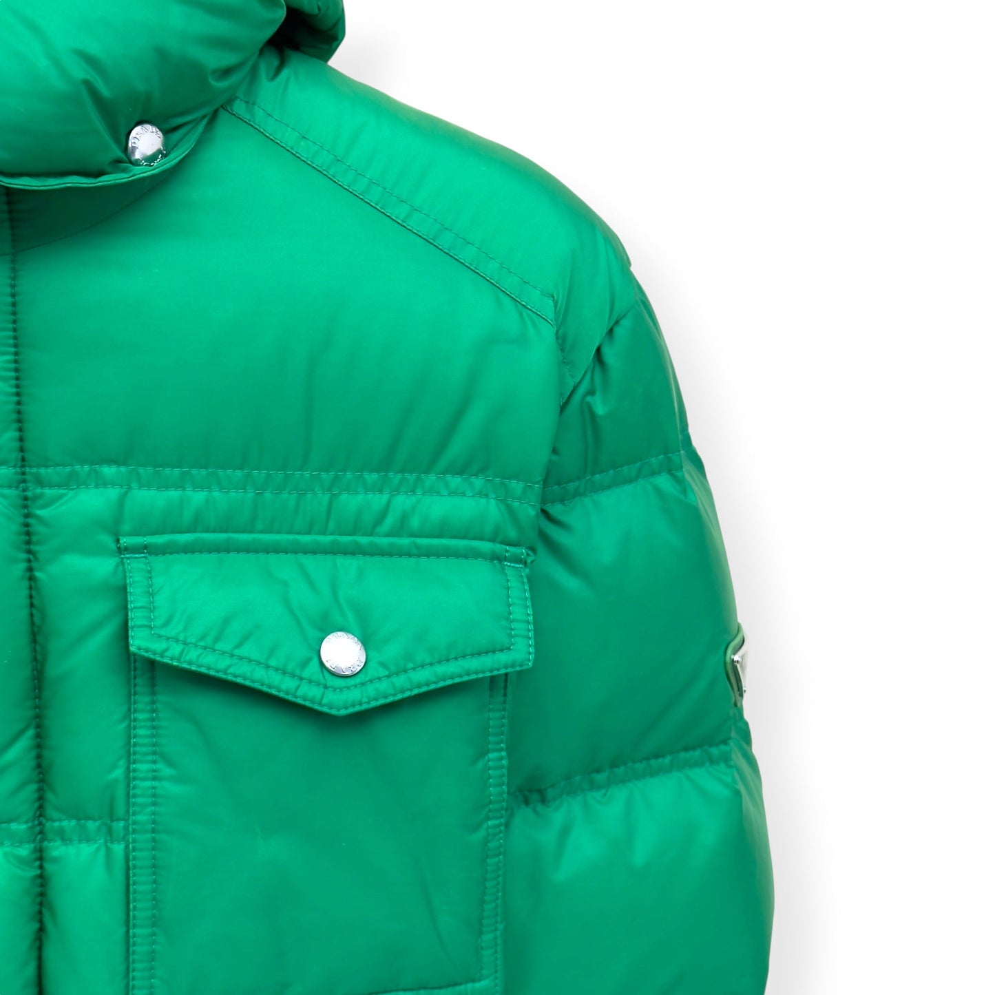 PRADA DOWN HOODED PUFFER JACKET GREEN 56 / XL | XL, Green