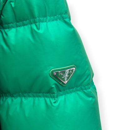 PRADA DOWN HOODED PUFFER JACKET GREEN 56 / XL | XL, Green